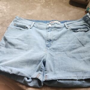 Signature by Levi Strauss Light Blue, Cuffed Hem, Jean Shorts